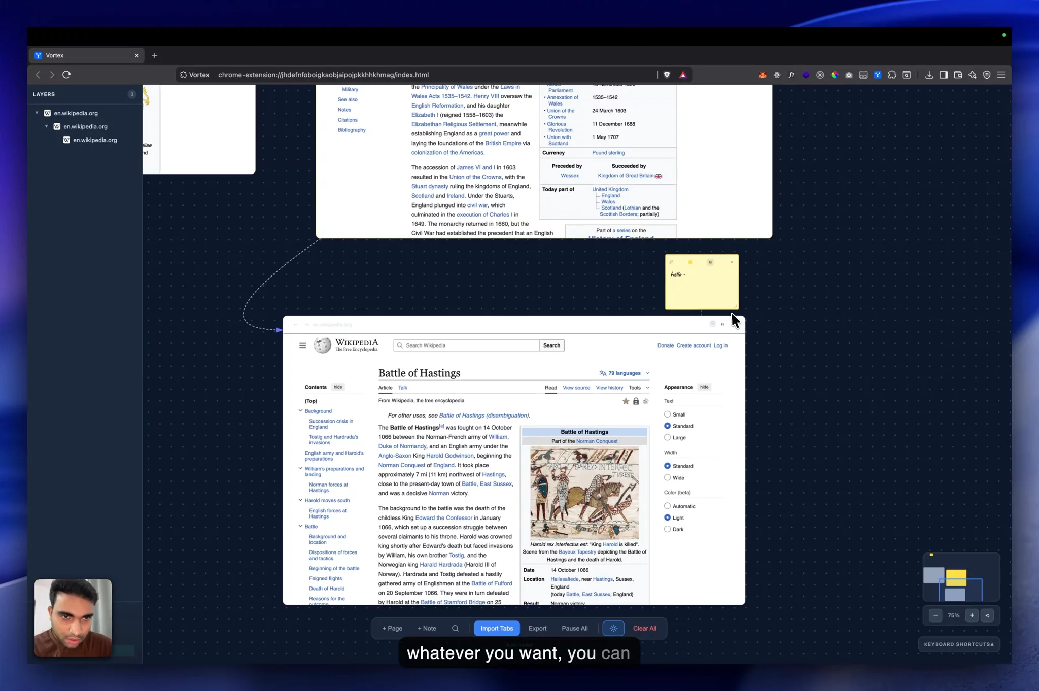 Vortex: Spatial browser extension image 1