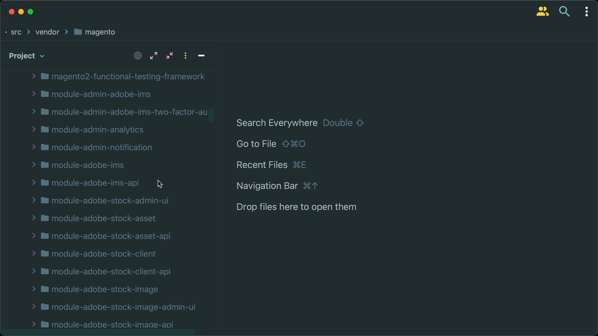 Understand project and directory structure of Magento
