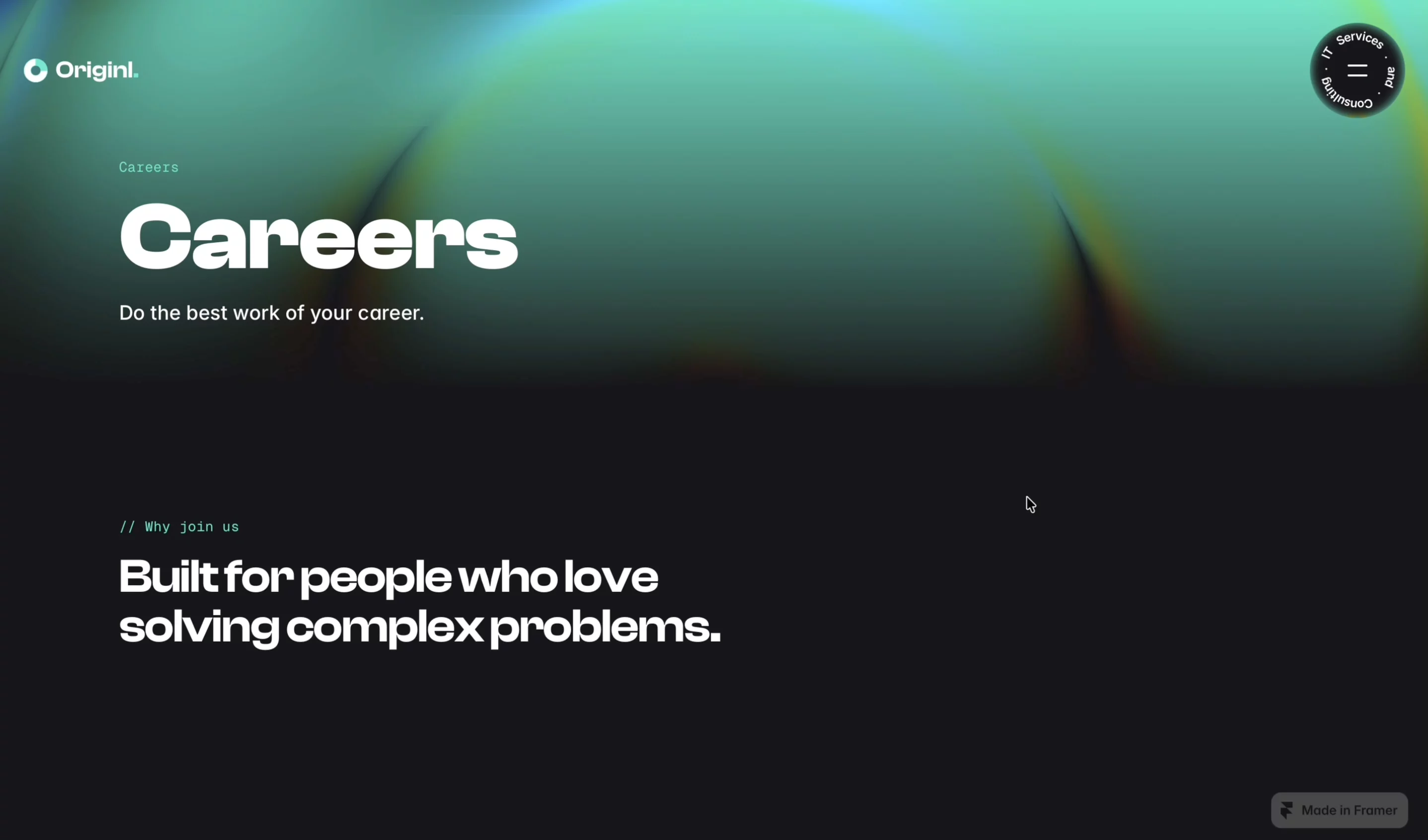 The Careers page of my Framer template, Originl — CMS-powered, filterable, and built with a complete job application flow. Every detail is ready to customize. ✨