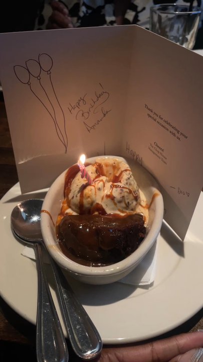 The Chop House - Birthday dessert and Card! So sweet! - Steakhouses Near Me - Bogart, Georgia