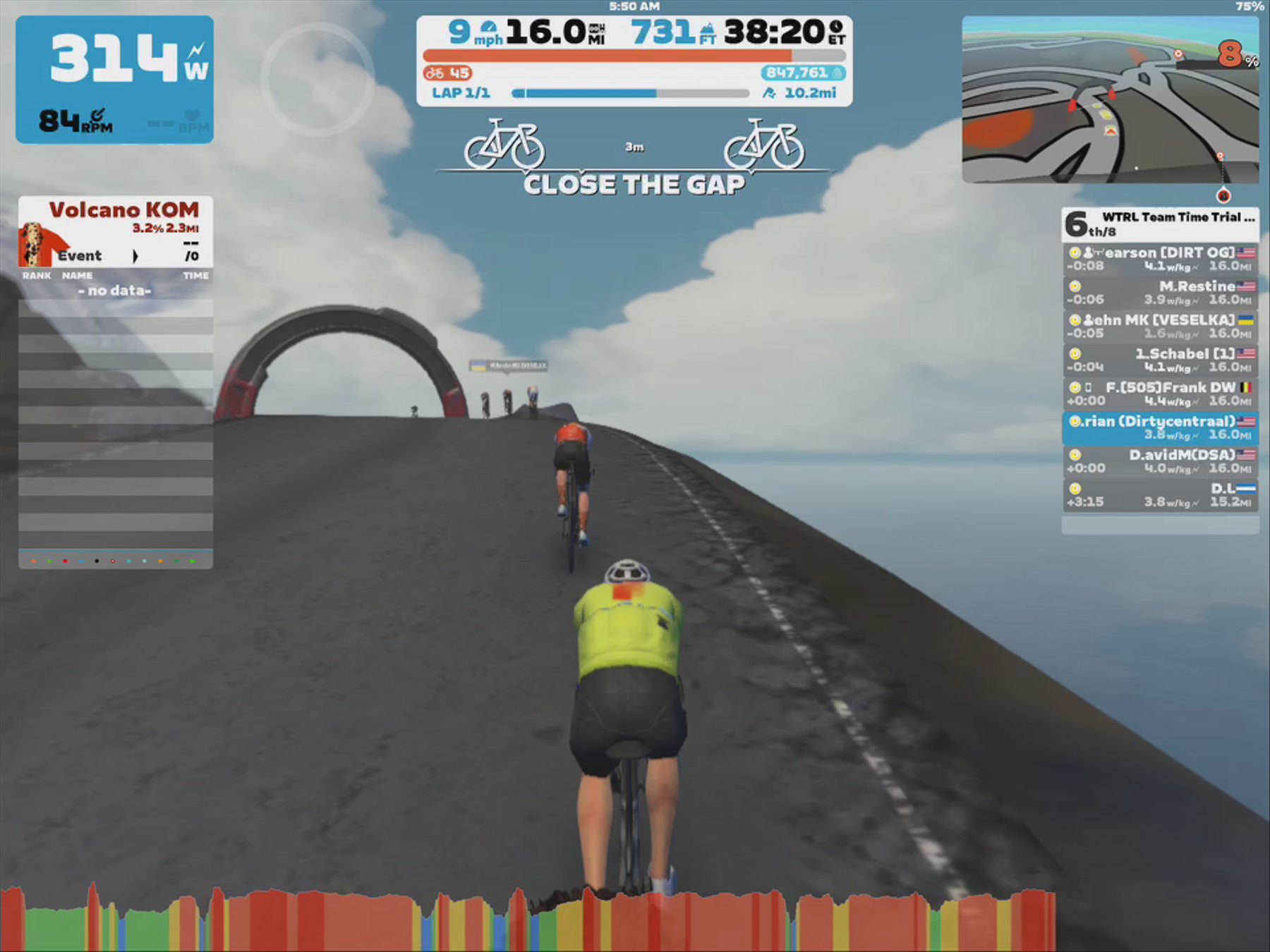 Zwift - TTT: WTRL Team Time Trial - Zone 9 (FRAPPE) on Out And Back Again in Watopia