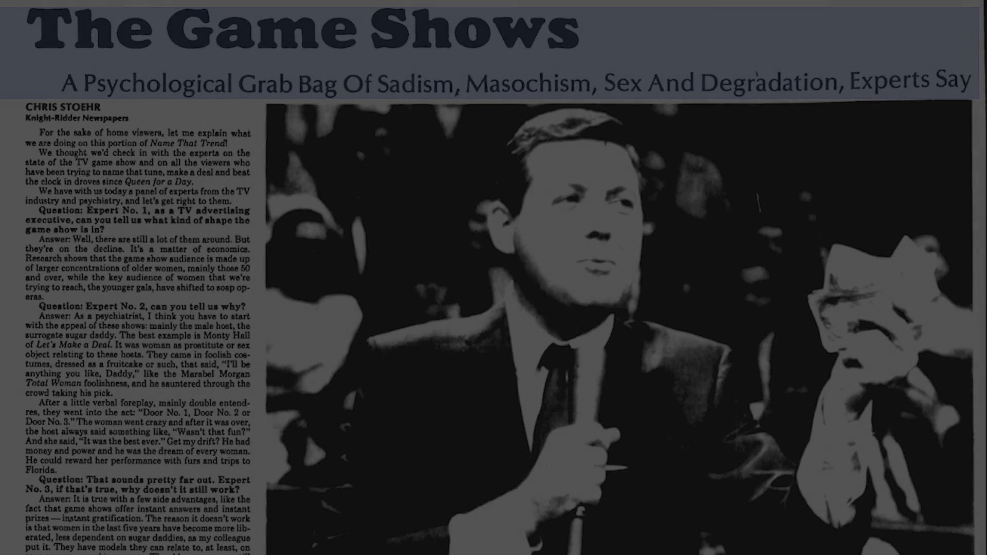 An analysis evaluates the authenticity of a persistent urban legend regarding The Newlywed Game and host Bob Eubanks. The presentation contrasts documented evidence with anecdotal claims surrounding the infamous show segments.