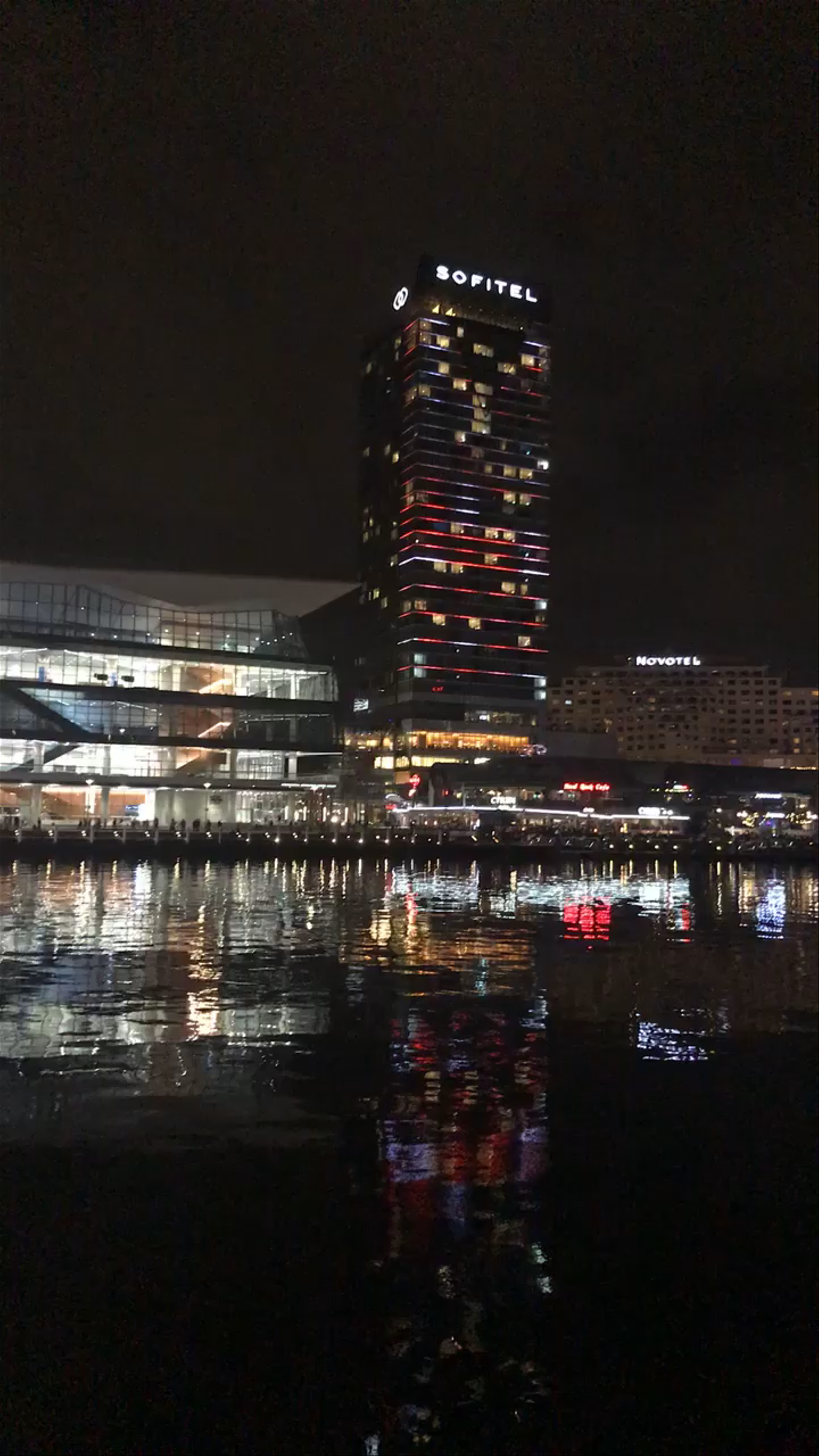 Darling Harbour Nightscape: Sydney Waterfront Reflections