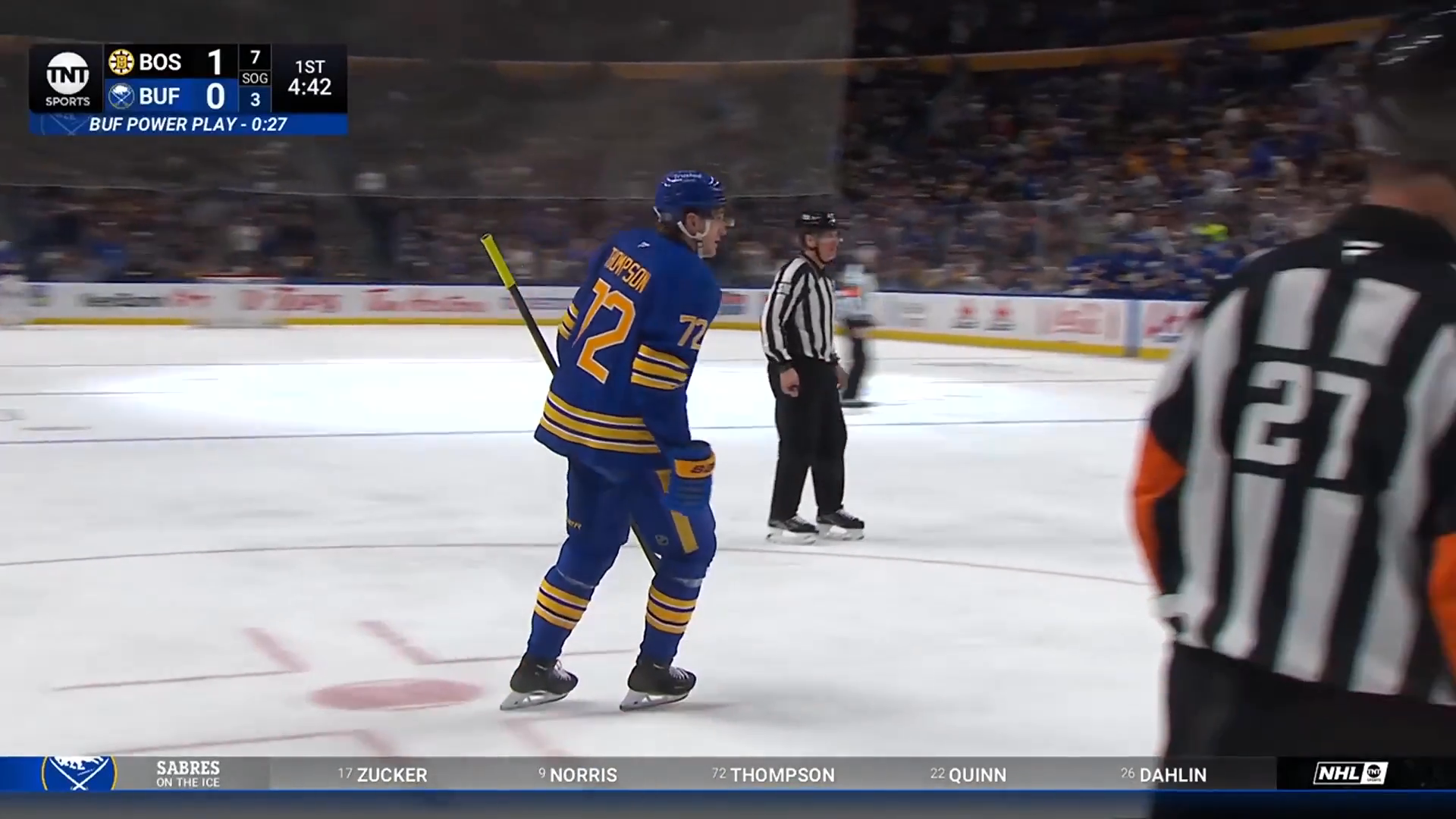 Thompson sets up Zucker twice on the power play to give Sabres the lead · Mar 25, 2026