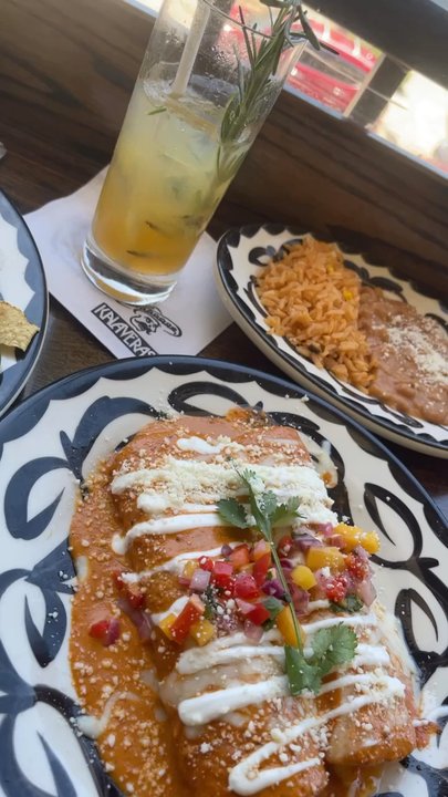 Kalaveras-Temecula - Diablo Shrimp Enchiladas (Not extremely spicy, mild chipotle sauce) - New Mexican Cuisine Near Me - Temecula, California