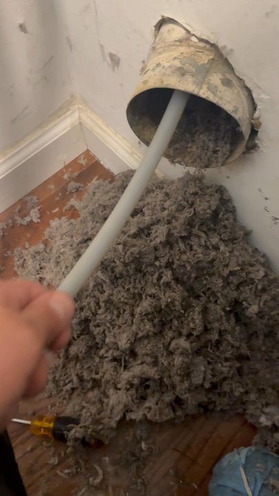 Pro T Service - I cleaned my client's dryer and removed a lot of lint that was blocking the vent. Now it's working properly, and the client is happy! - Chimney Sweeps Near Me - elgin, Illinois
