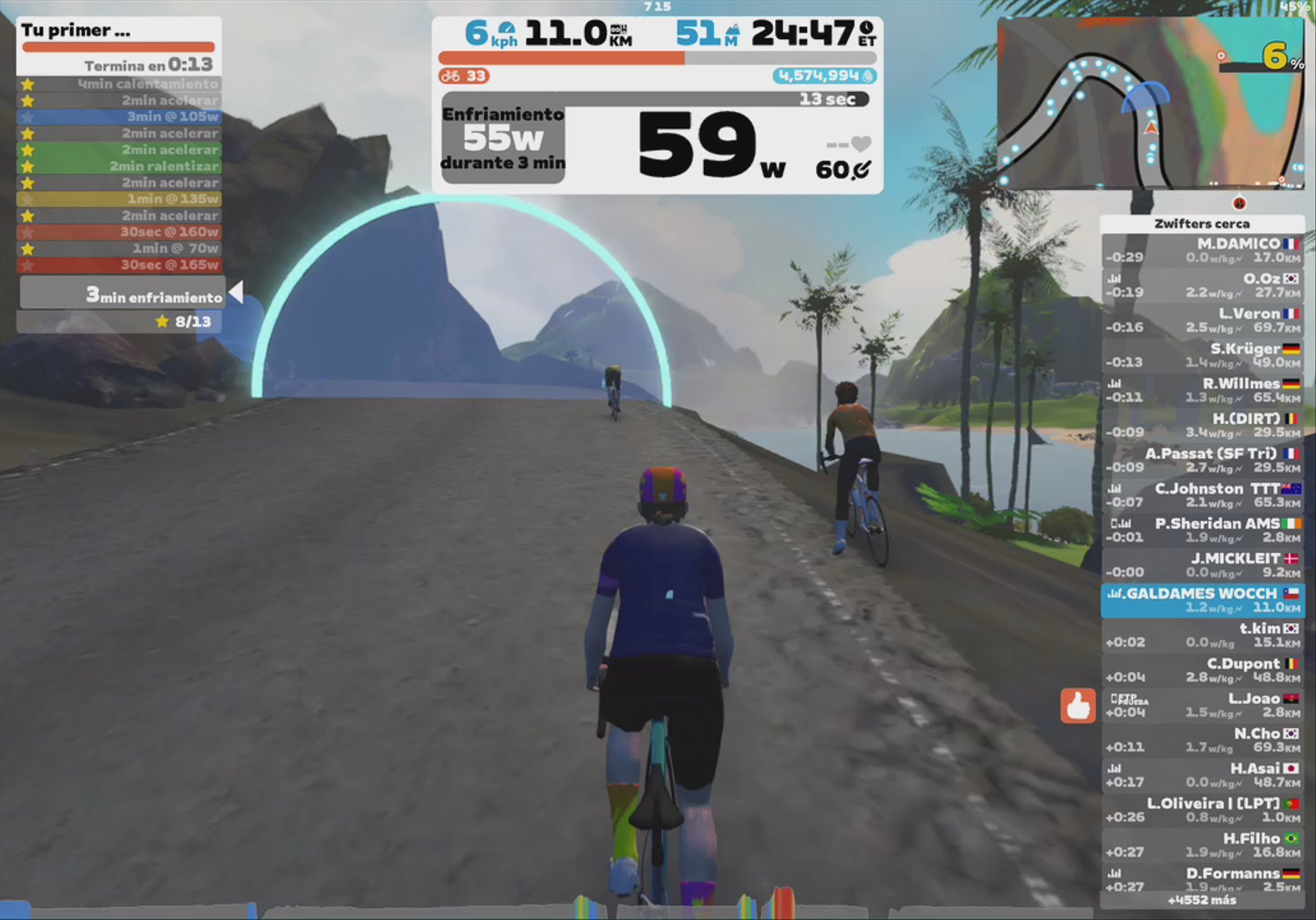 Zwift - Your First Workout on Volcano Circuit CCW in Watopia