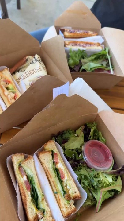 Coffee Up Roastery - Spicy Chicken Avocado, Spicy Korean BBQ Pork, and Pesto Grilled Cheesed - Coffee & Tea Near Me - Chino, California