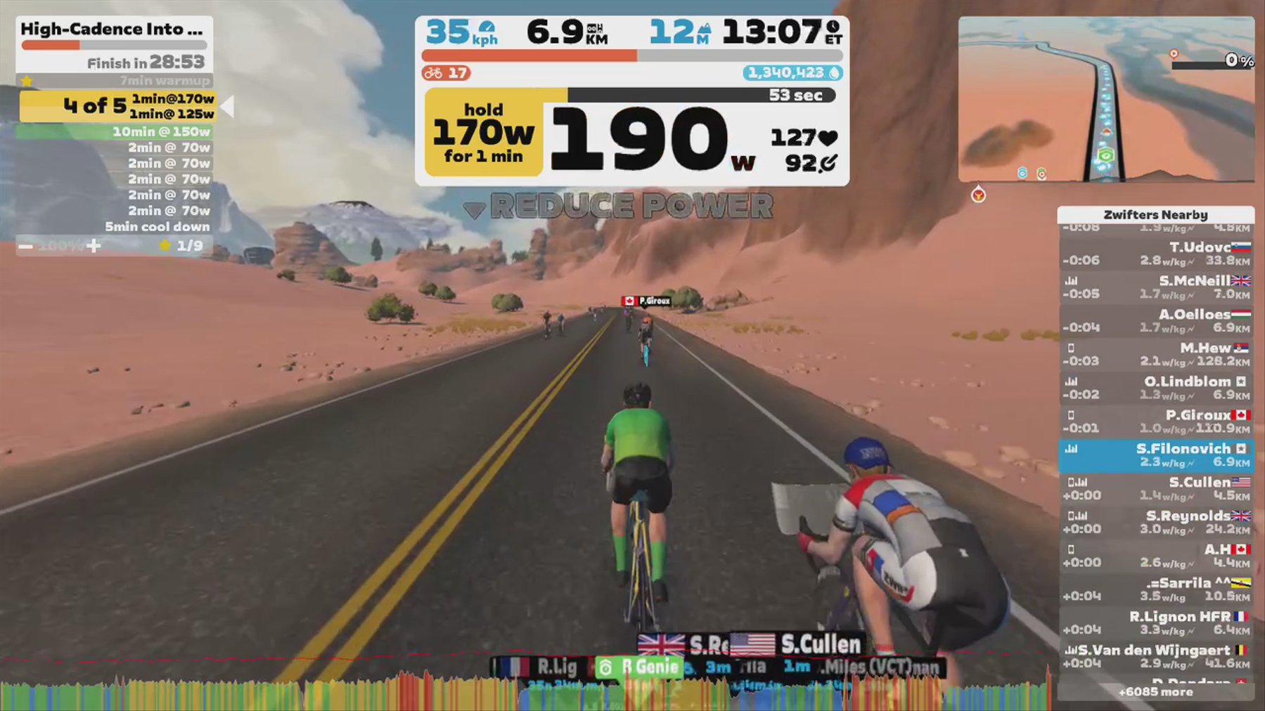 Zwift - High-Cadence Into Standing in Watopia