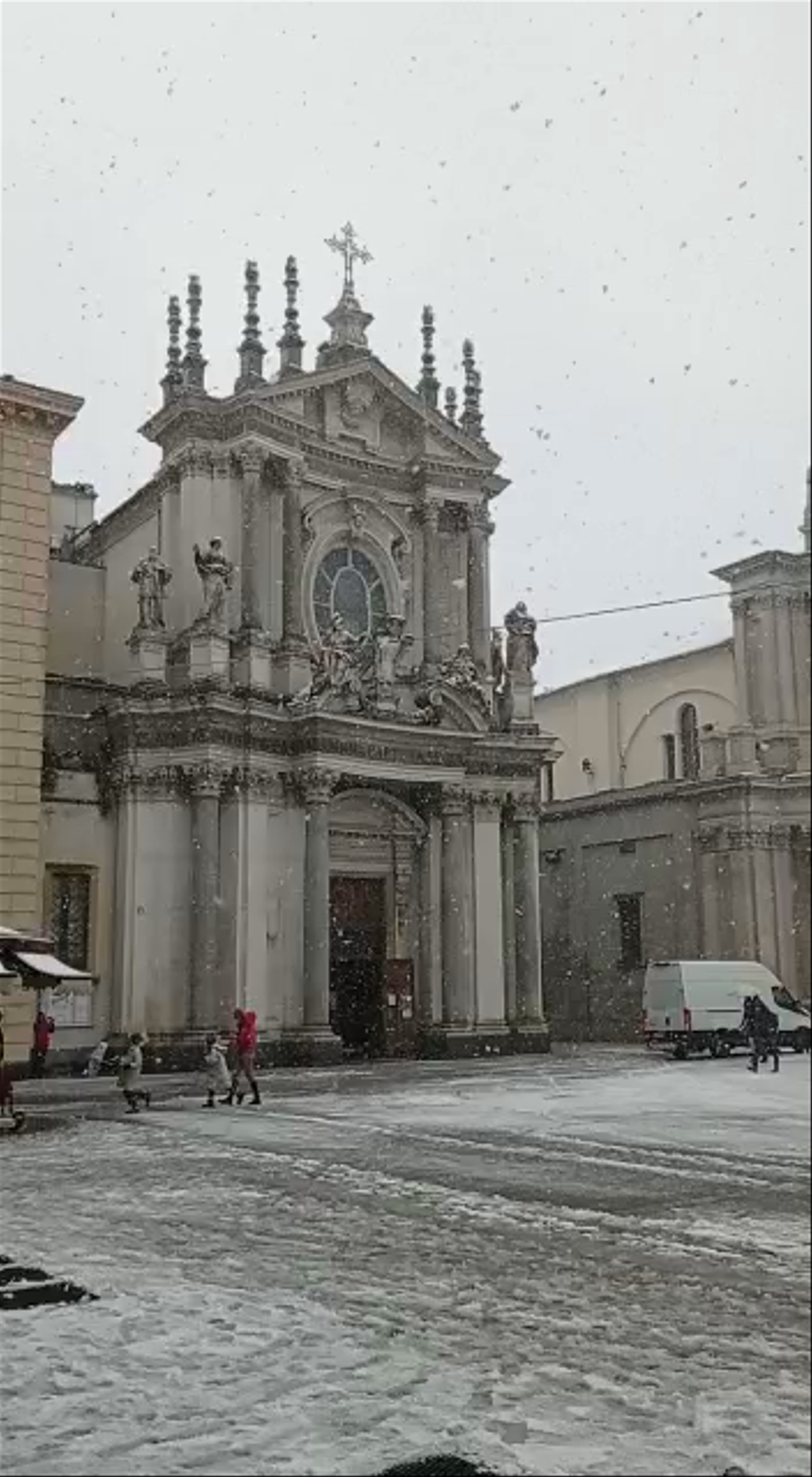 Winter Snowfall at Piazza San Carlo, Turin