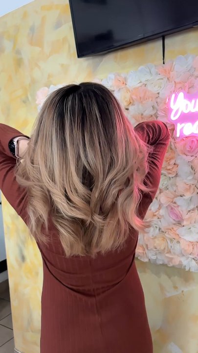 Hair By Marine - Blonde balayage with smudged root - Hair Salons Near Me - Glendale, California