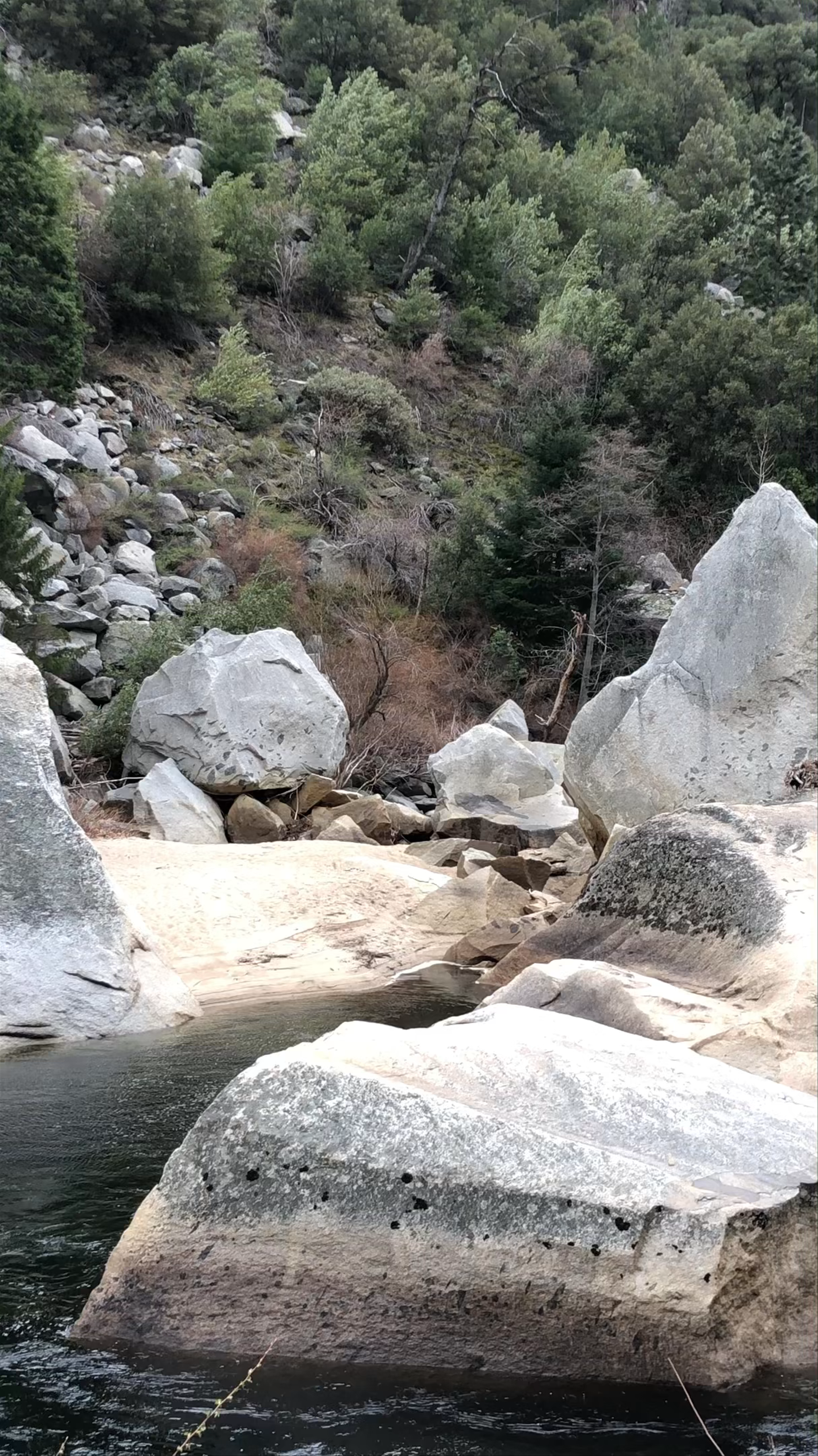 Serene Rocky River and Majestic Cliffs at Yosemite National Park