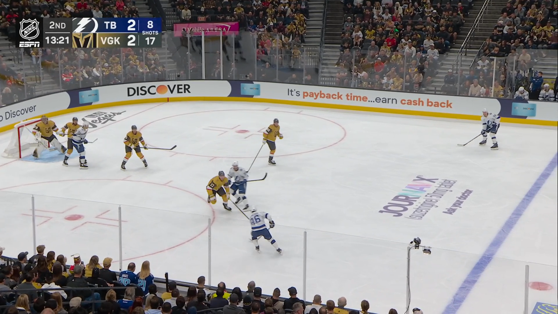 Cirelli Scores Twice as Lightning Pull Away in Vegas · Oct. 20, 2026
