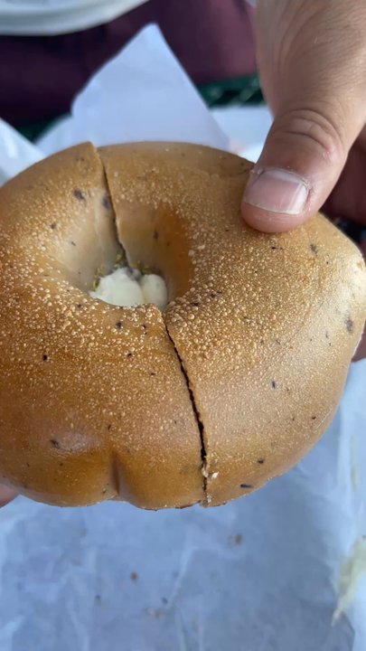 The Bagel Corner - Blueberry Bagel w/ Cream Cheese - Bagels Near Me - Salinas, California