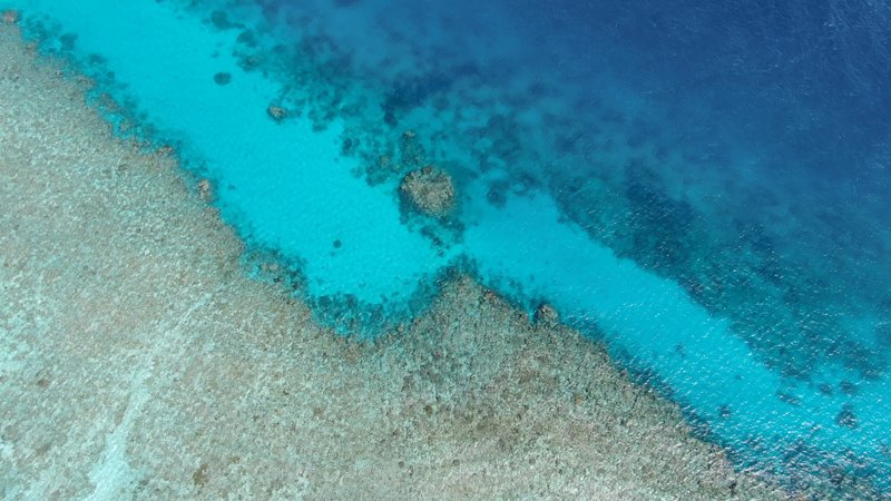 Aerial View of Coral Reef in North Efate, Vanuatu poster