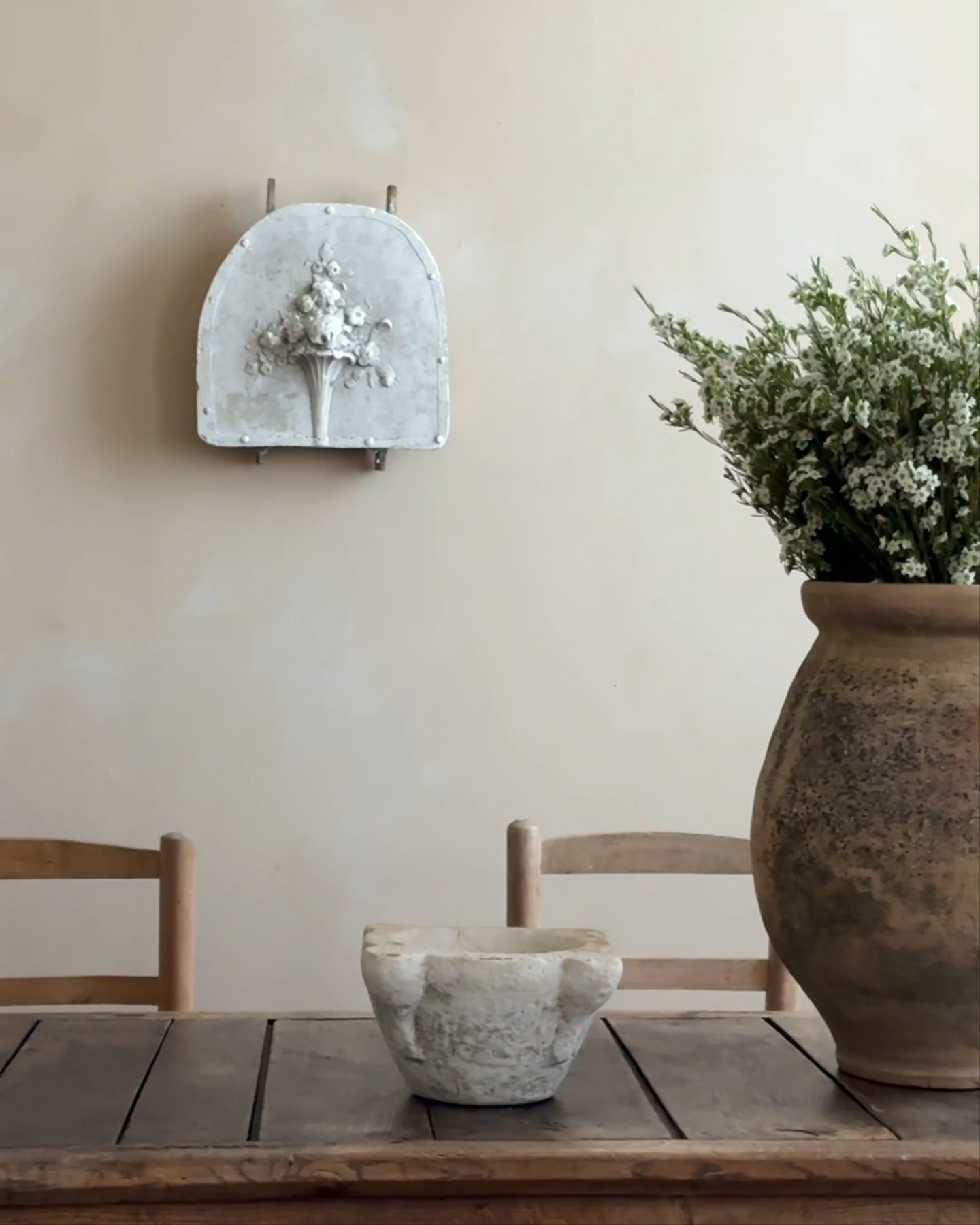 Plaster Relief - Flowers