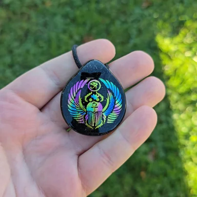 Preview pic of Dichro Scarab Layered Pendant