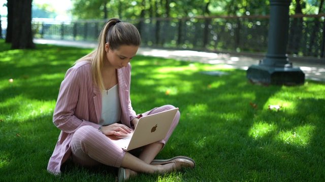 Woman studying outdoors