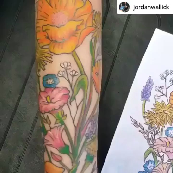 Just Ink Tattoo Studio - California Wildflowers by Jordan Wallick - Tattoo Near Me - Costa Mesa, California
