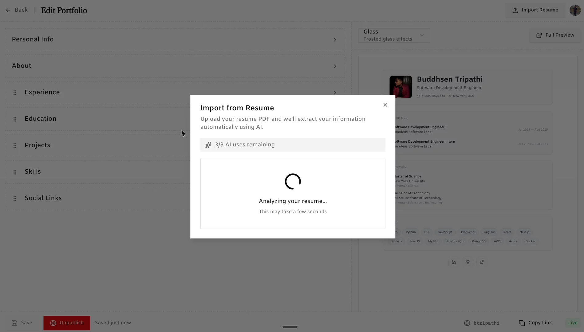 Link1t - Instant Portfolio Generator image 1