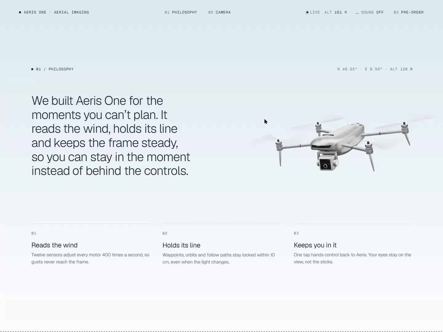 🚨Don’t just scroll. Take flight. 🚨A new 3D @framer experience is coming.  Aeris One - coming soon...  #Framer #FramerTemplate #FramerDesigner #FramerWebsite #WebDesign #3DWebDesign #3DWebsite #CreativeWebDesign #WebDesignInspiration #InteractiveDesign #MotionDesign #Drone