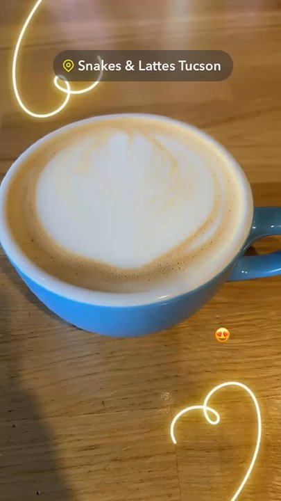 Snakes & Lattes Tucson - Oat milk latte with sugar free caramel and vanilla. - New American Near Me - Tucson, Arizona