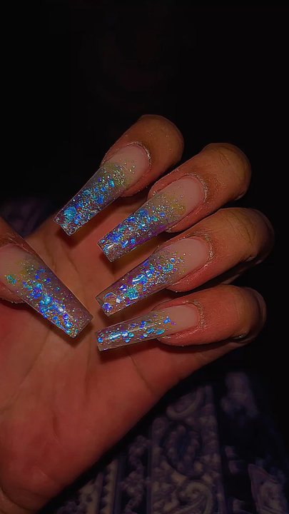Nails Palace - Glittery ombré nails done by Randy , he brought my vision to life ‍ - Nail Salons Near Me - Pittsburg, California