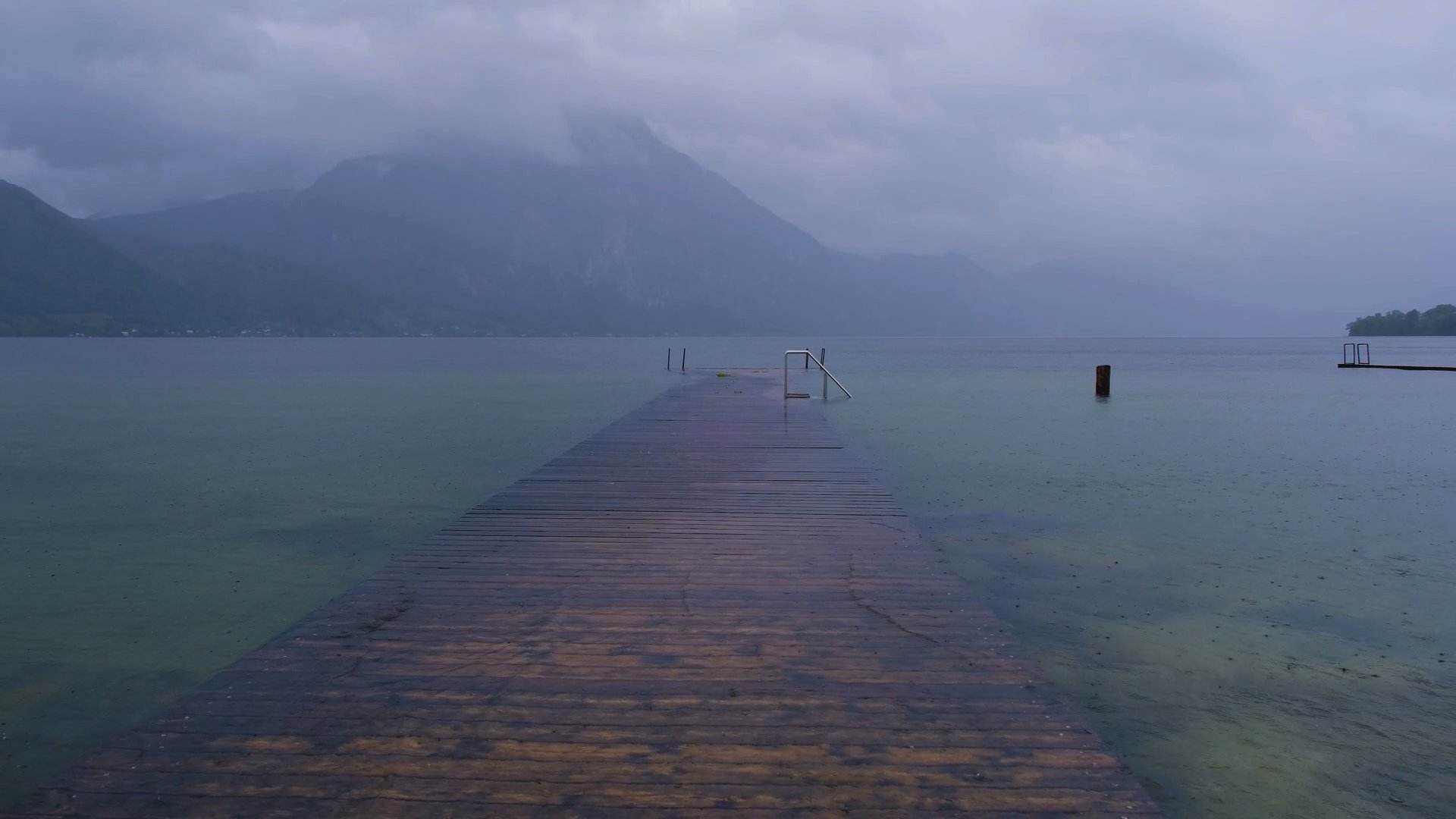 Still Lake in Rain