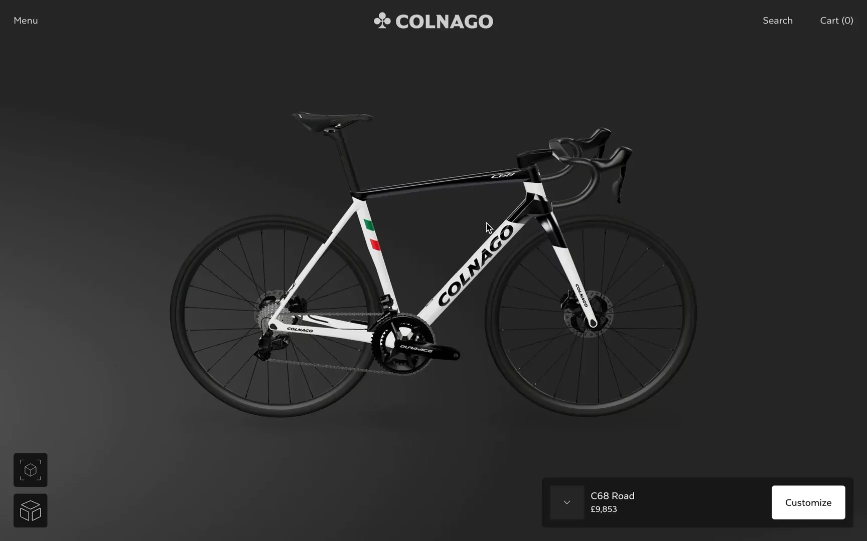 Screen recording of Colnago configurator website.