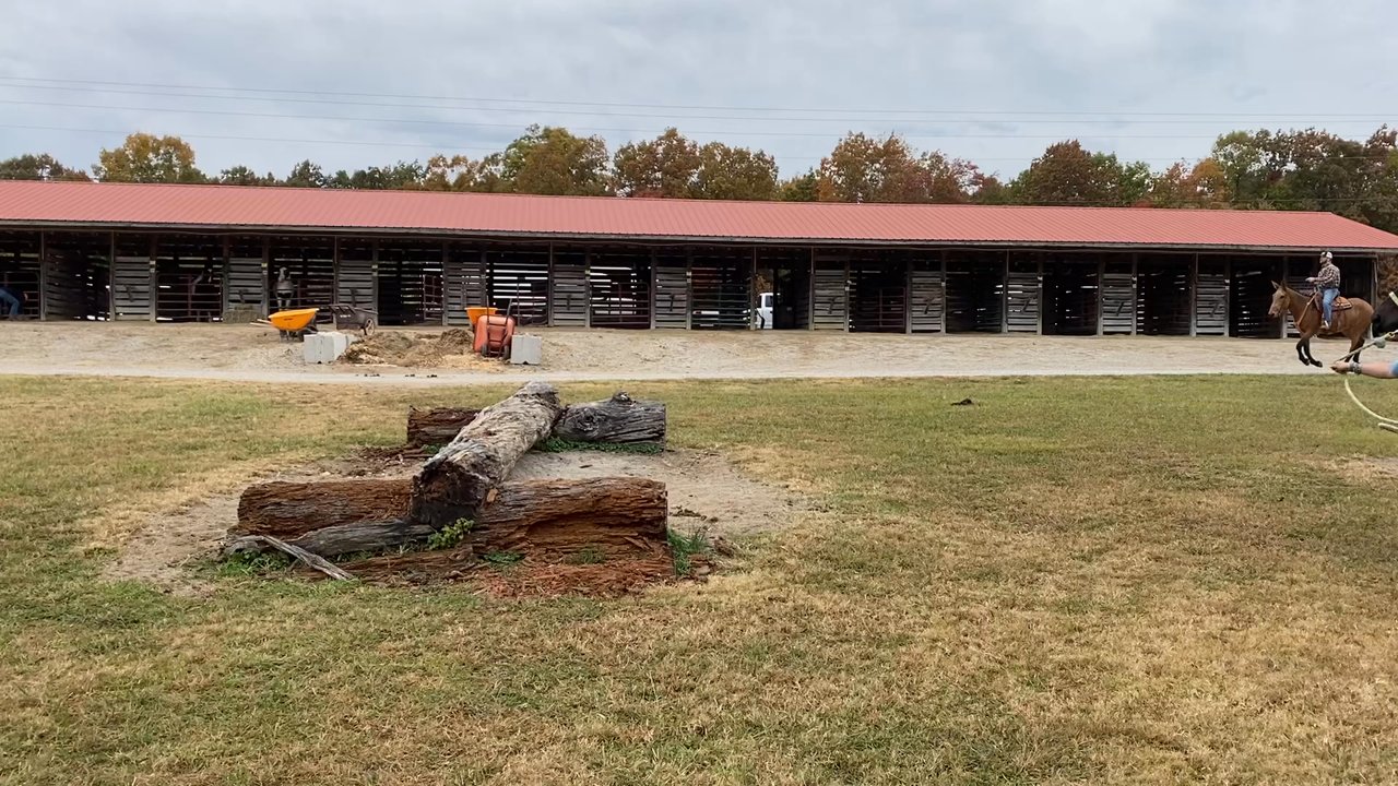 East Fork Stables - Jumping with my Quarter Horse on the obstacle course logs. - Horse Boarding Near Me - Jamestown, Tennessee