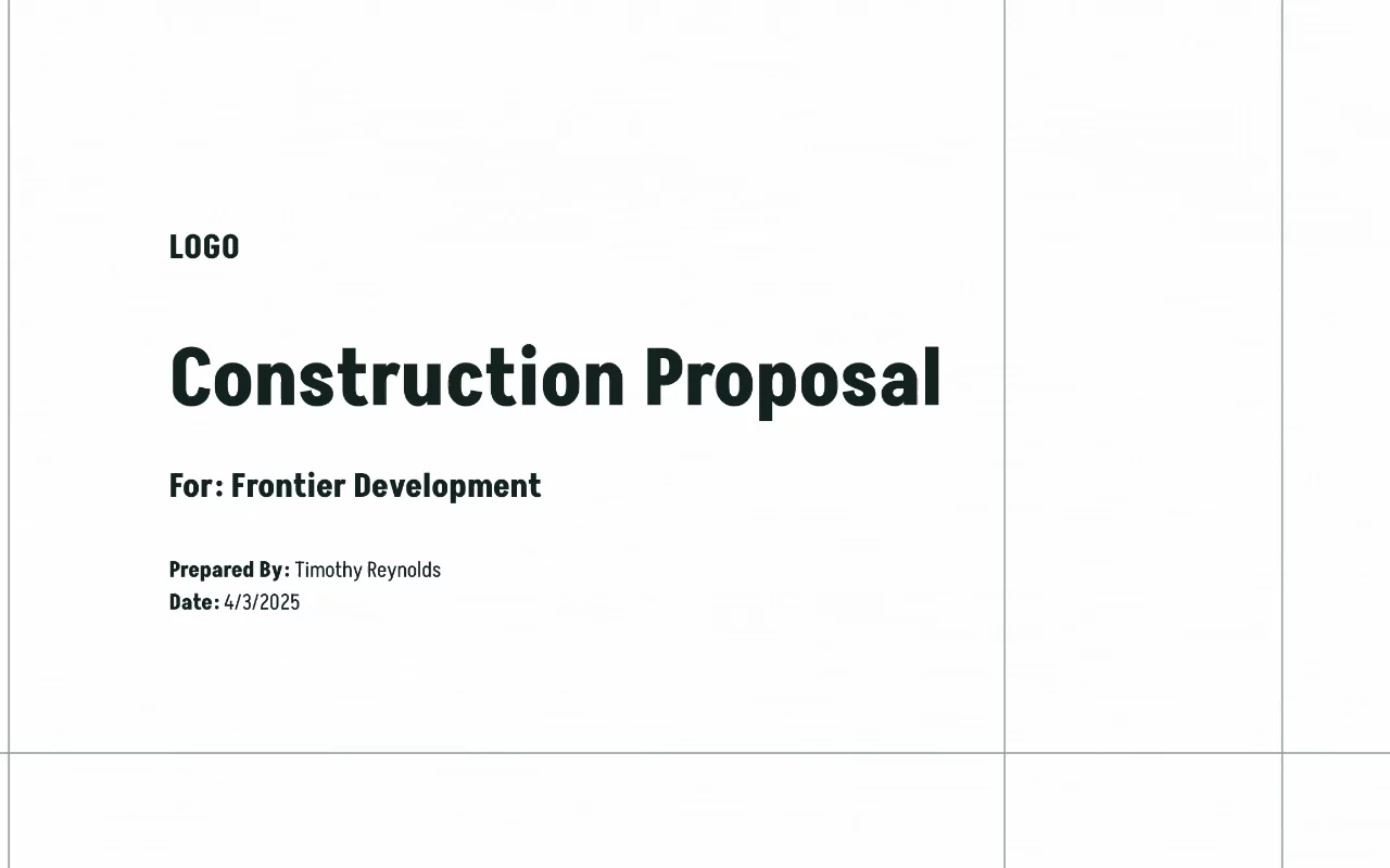 Preview of Construction Proposal Template