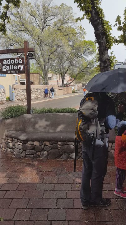 Adobe Gallery - It's snowing and the sun is shining....must be Spring! - Art Galleries Near Me - Santa Fe, New Mexico