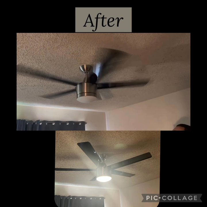 Blinking Bulb - New fan. He even cleaned the ceiling. - Electricians Near Me
