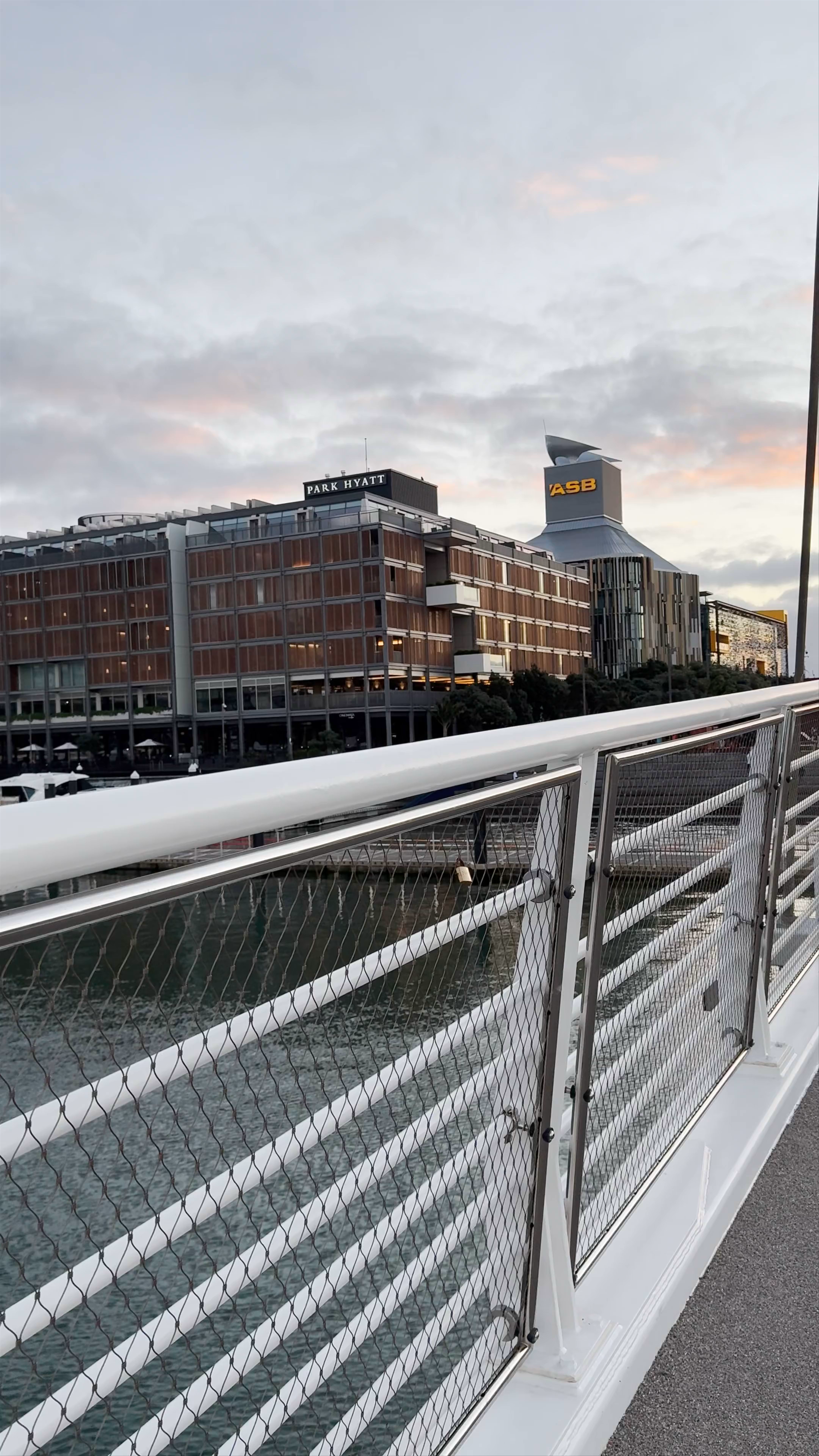 Serene Sunset Stroll Over Wynyard Crossing Bridge, Auckland