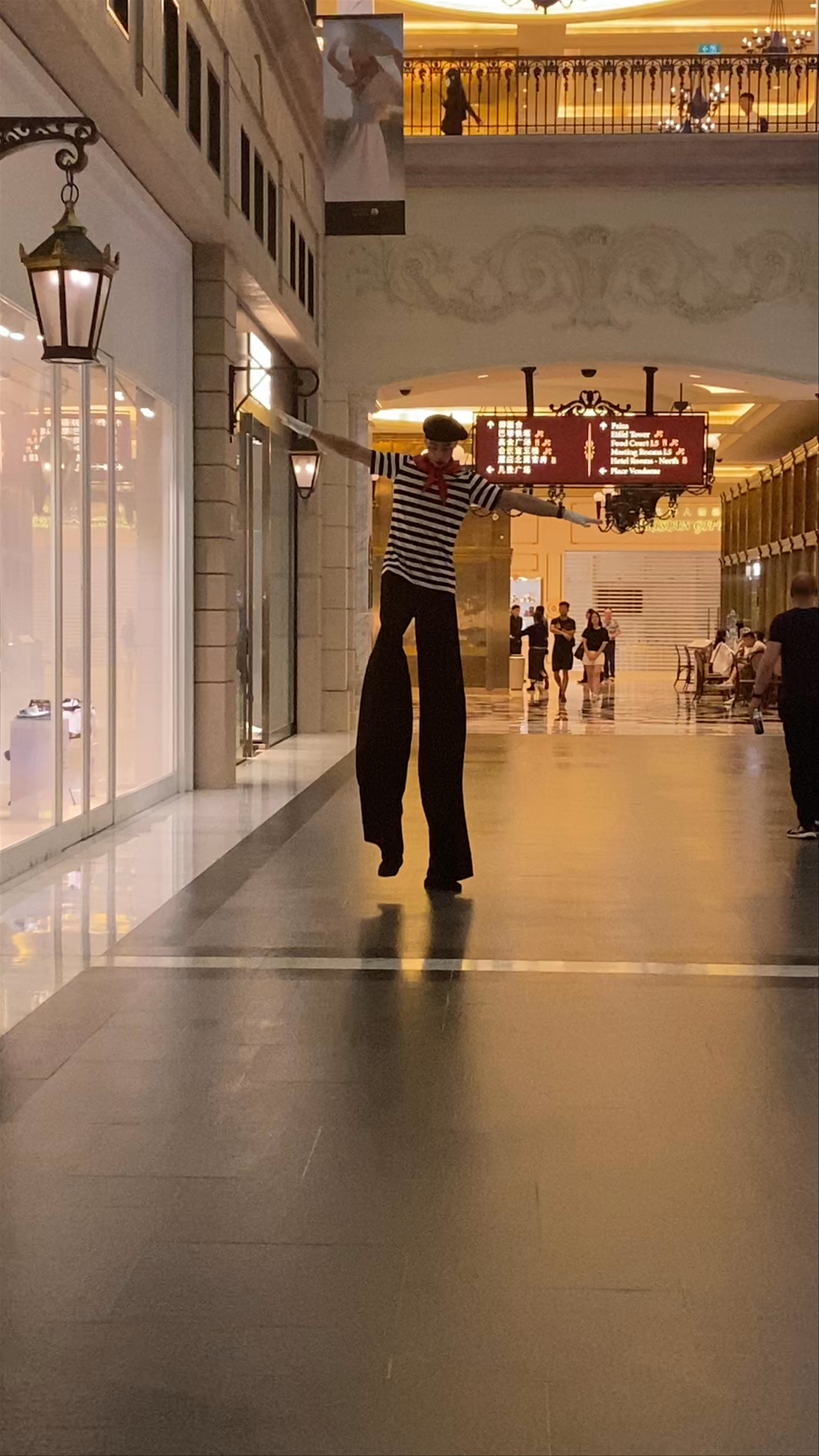 Stilt Walker Performance at Venetian Macao Casino