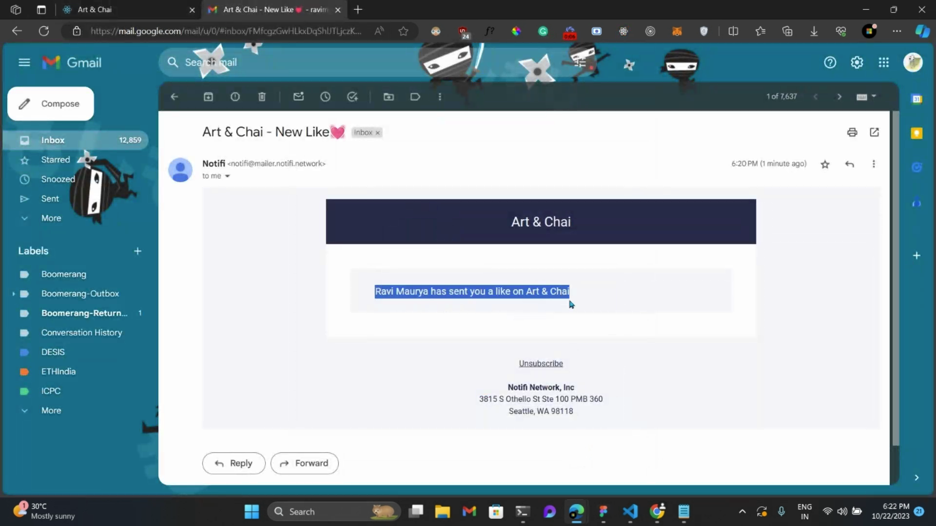 Art & Chai video demo