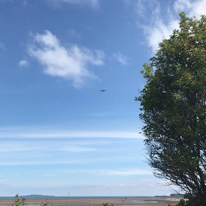Cramond Beach - Plane flying over Cramond - Beaches Near Me - Edinburgh, EDH