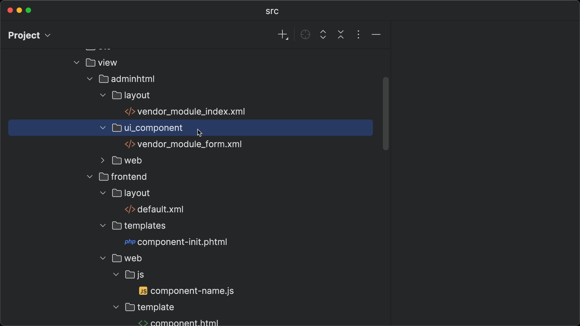 Organization of UI component files in Magento