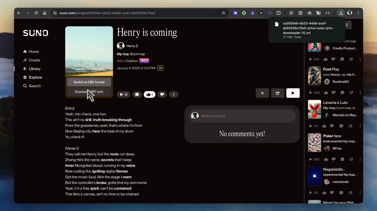 Suno Lyric Downloader image 1