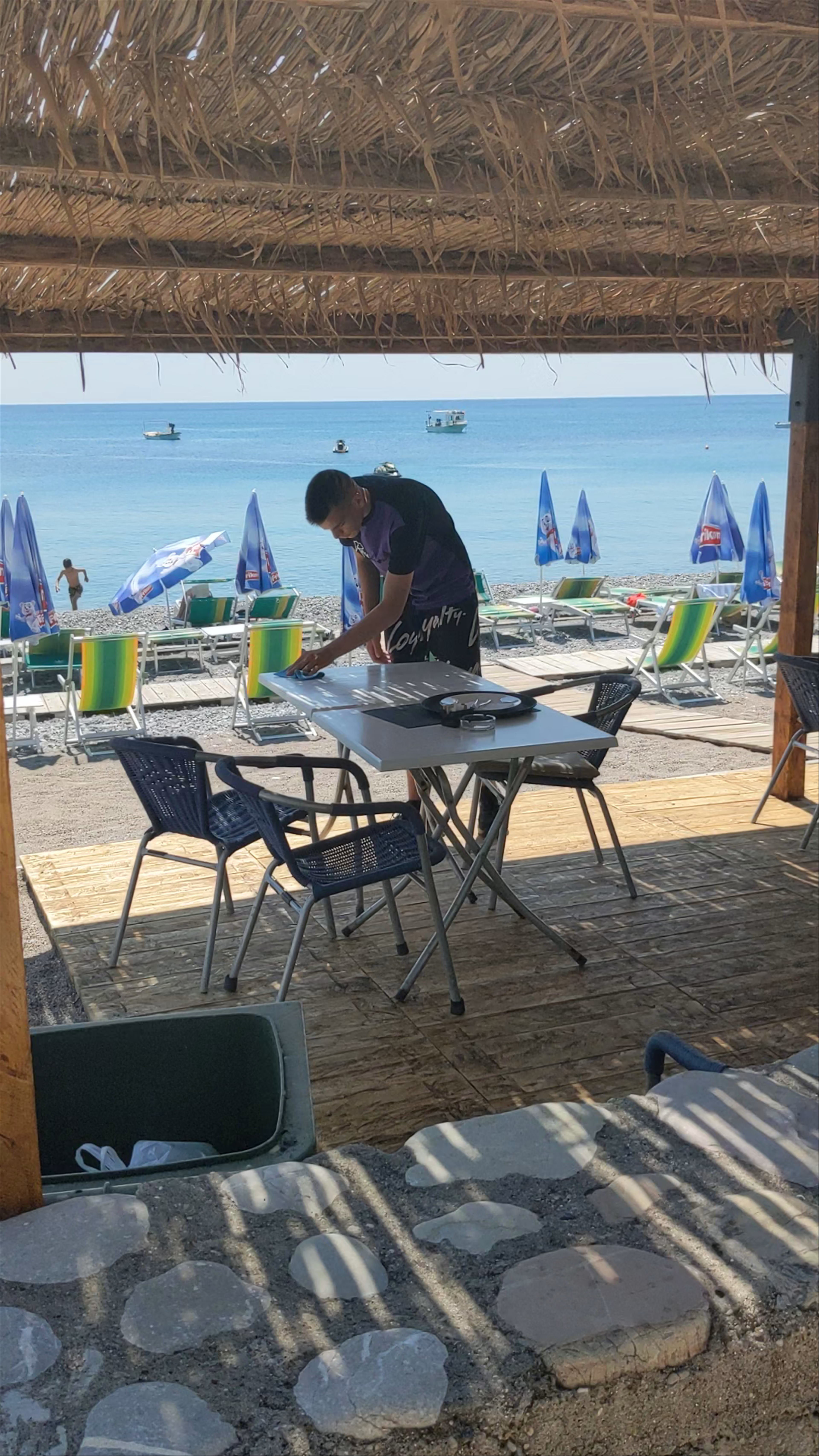 Sunny Beachside Dining at Hotel Savojo, Petrovac, Montenegro