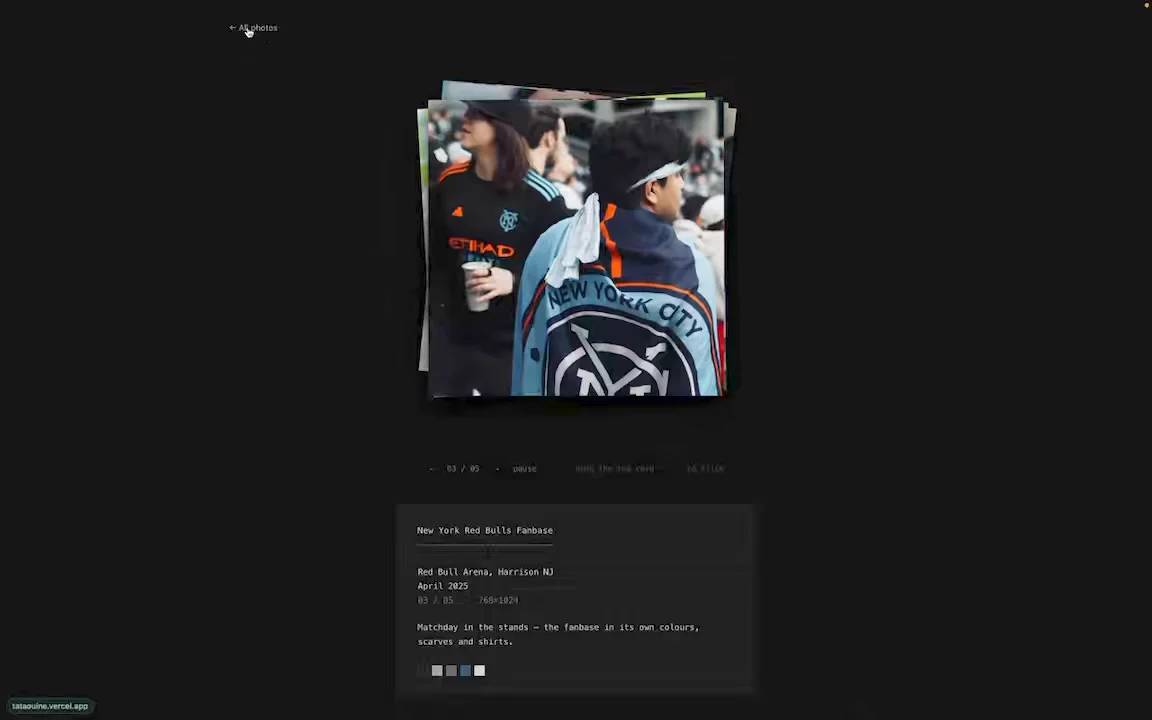 exploring another visual direction for a photographers portfolio website