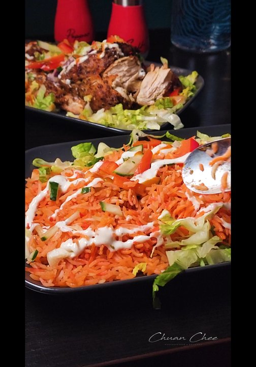 Flames On The Lake - Peri Peri Chicken (half) ($14.99) with rice - Chicken Wings Near Me - Grimsby, Ontario