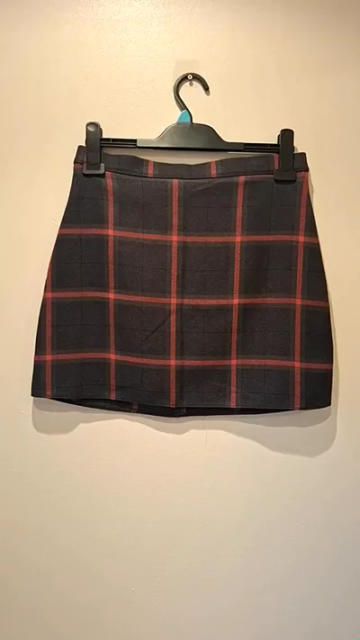Primark Red Ans Black Tartan Mini Skirt