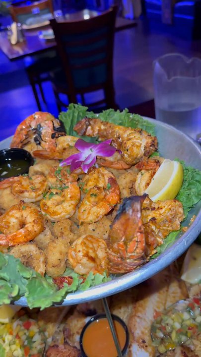 Al Bahaar - Seafood Tower and Marinated chicken wings. - Mediterranean Near Me - Orland Park, Illinois