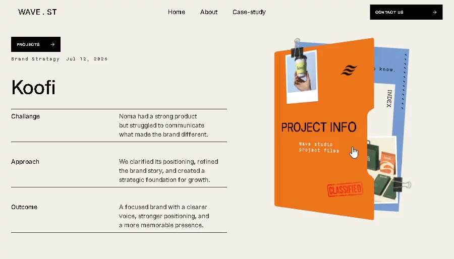 Love the realistic file folder design for project details page.All credits to @Shivani Sharma