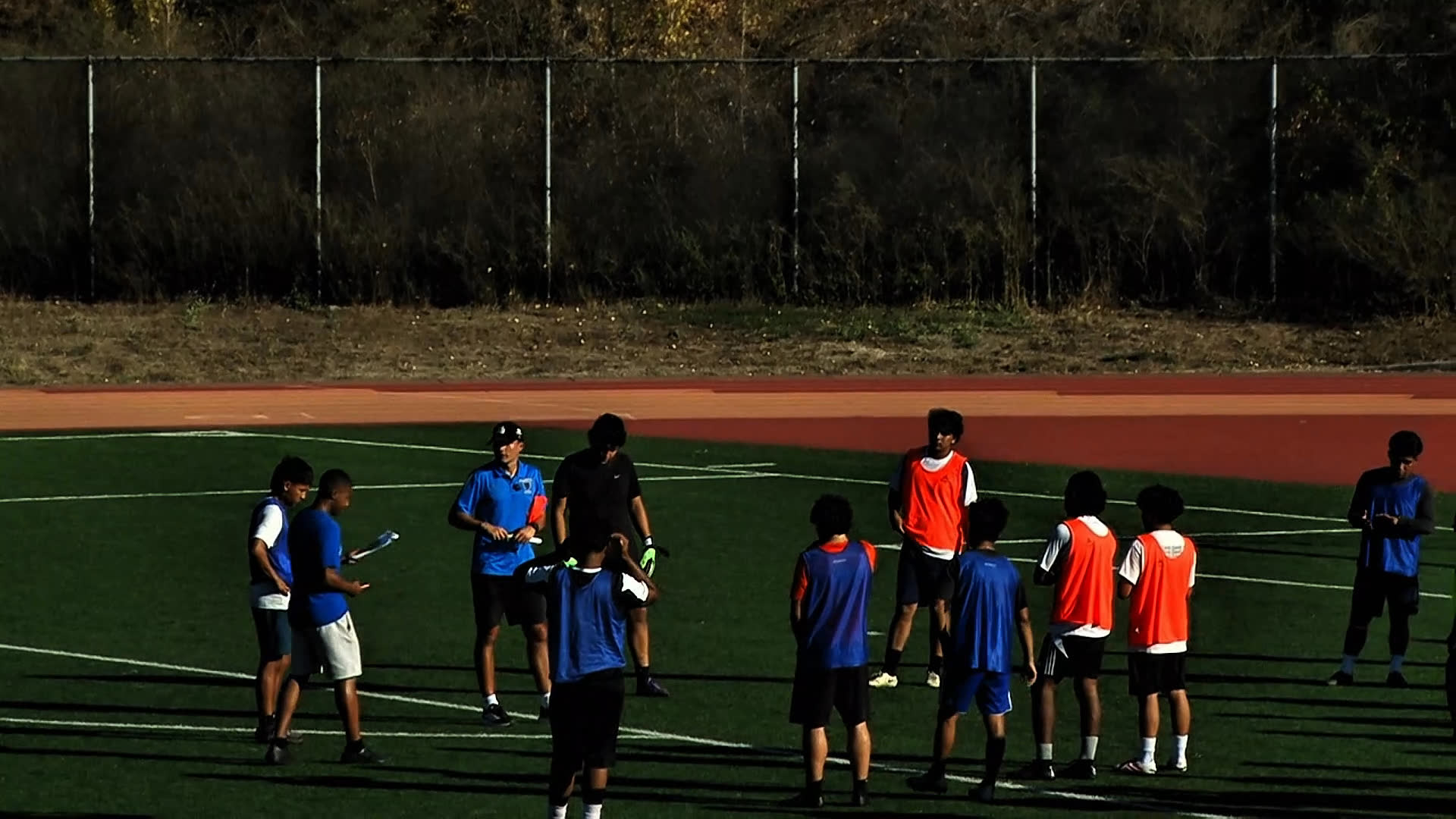Merrit College soccer practice lead by Coach Milozs