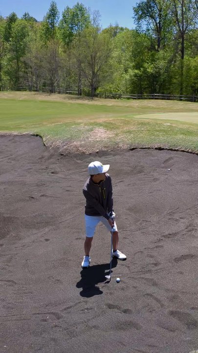 Bear's Best Atlanta - Black sand on 4th hole, which is a recreation of an Old Works design in Montana. Sand is black slag, a byproduct of copper smelting. - Golf Near Me - Suwanee, Georgia