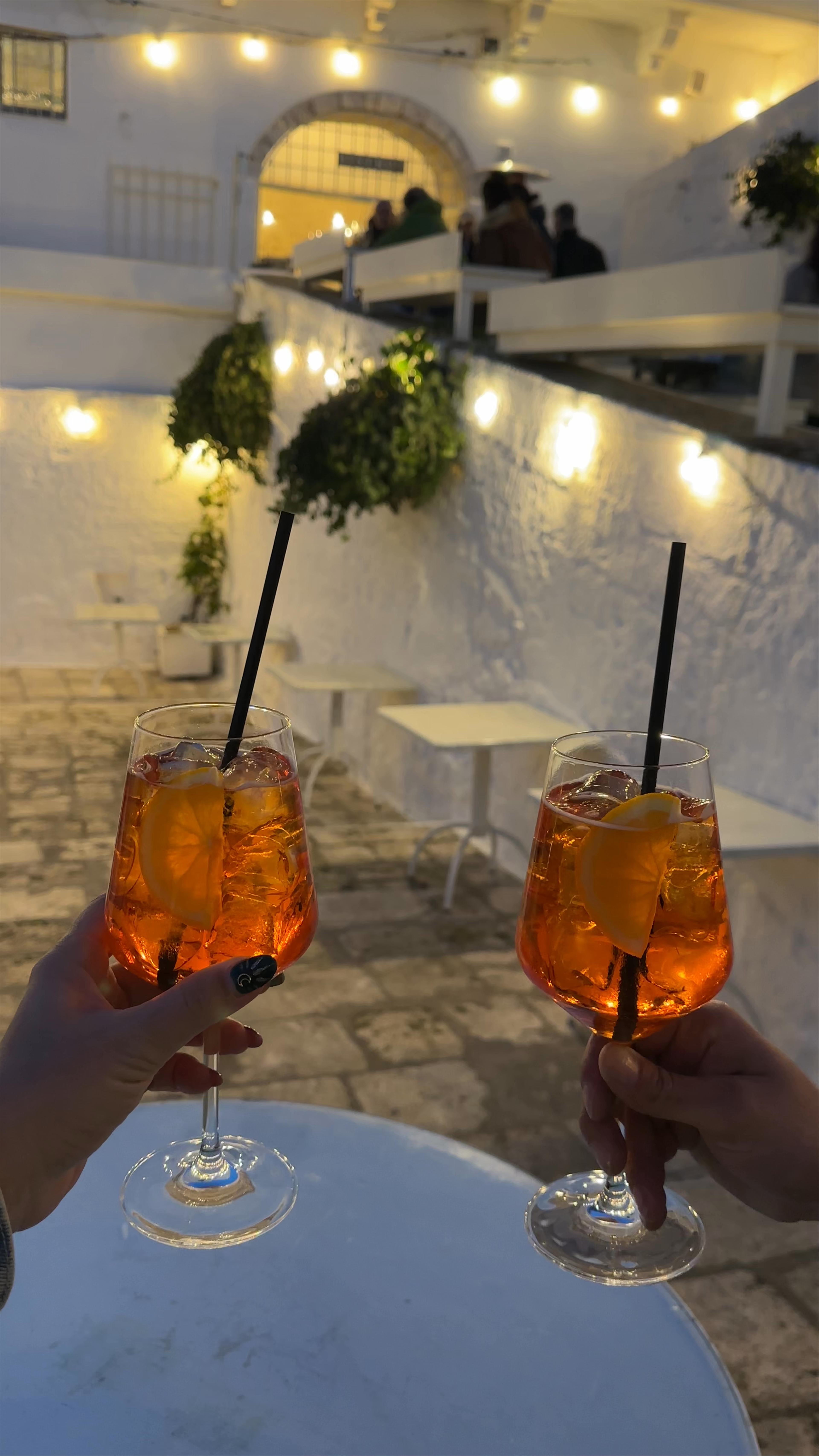 Evening Aperitivo in Ostuni's Borgo Antico, Italy