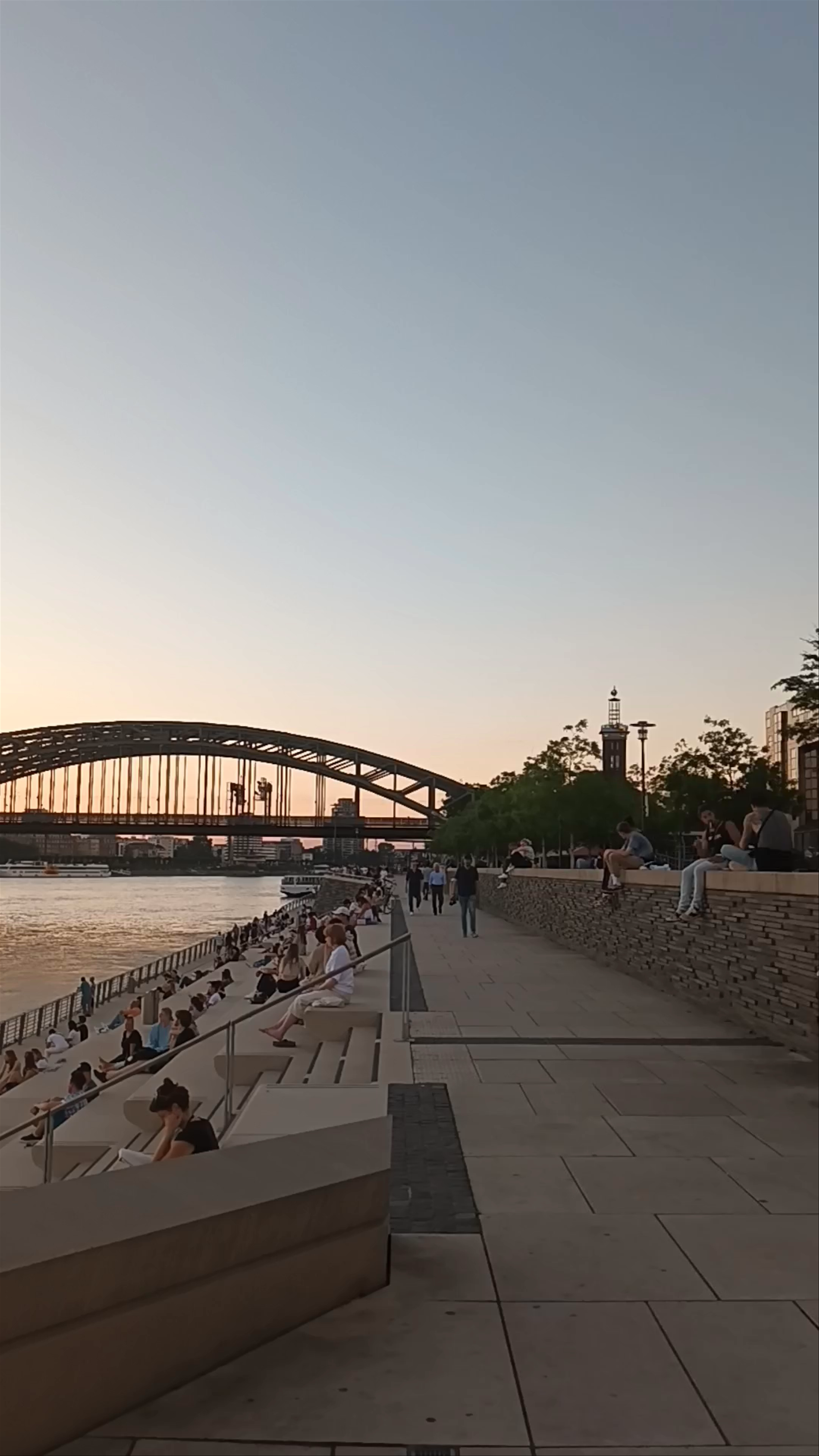 Sunset Serenity Along the Rhine at Bridge Street, Cologne