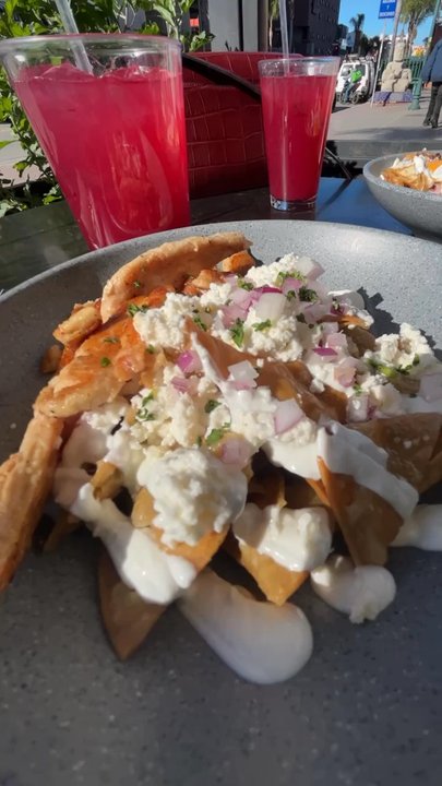 Praga Cafe - Chilaquiles verdes con pollo Y limonada de frutos rojos - Breakfast & Brunch Near Me - Tijuana, BCN